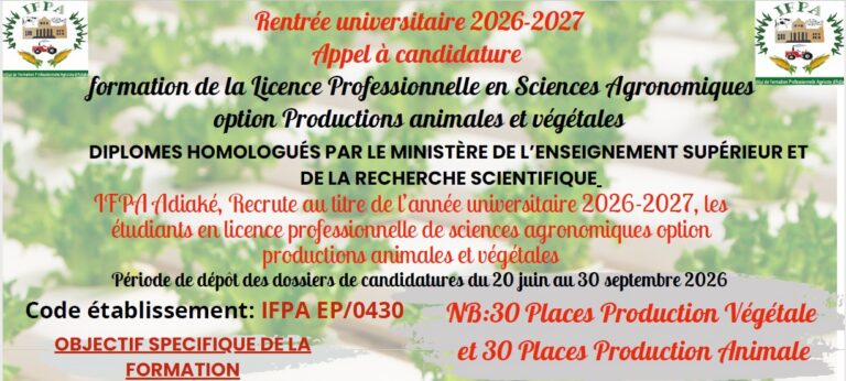 Appel a candidature 2027